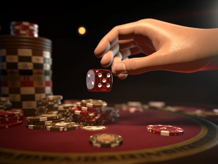 Live dealer casino table with professional croupier